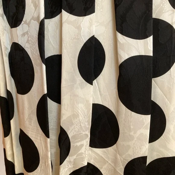 Flora Kung Large Polka Dot Black and White 2pc Peplum Floral Midi Ensemble Retro - Picture 15 of 16